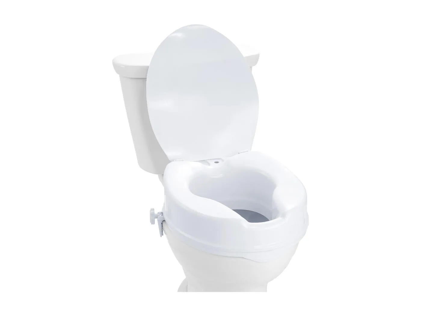 WC Klappdeckel SucceBuy Erhöhter Toilettensitz von 10.16CM, Tragfähigkeit von 136KG, Universeller Toiletten-Erhöher, Weiß