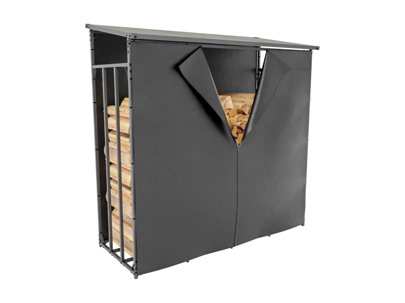 Kaminholzregal - Metall - XL - anthrazit - Ruston