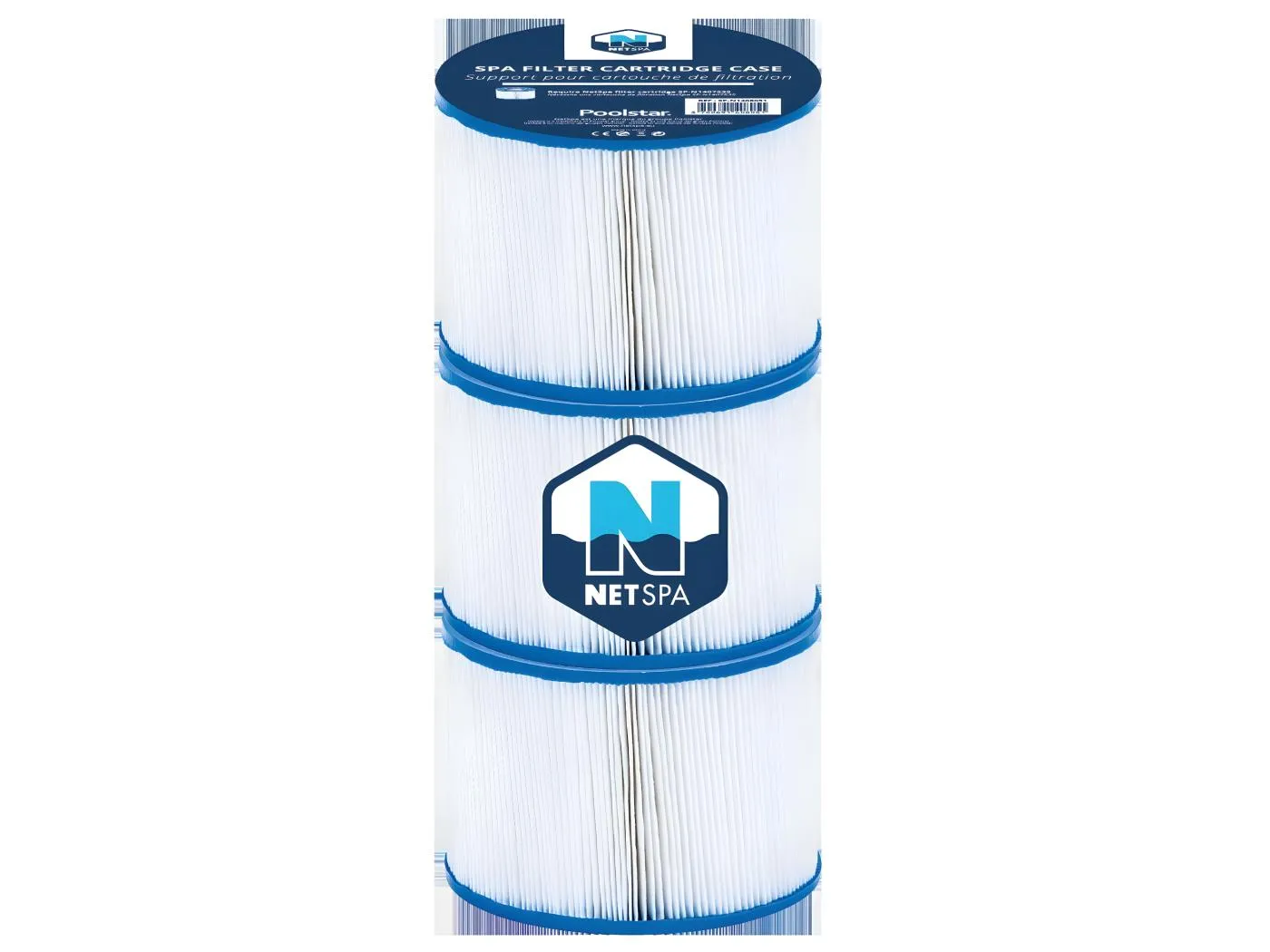 Set mit 3 NetSpa Spa-Filterpatronen - Ø 10.4 cm x H 8cm -150 Falten - Reinigung/Erhaltung der Wasserqualität -.  - 3er-Set