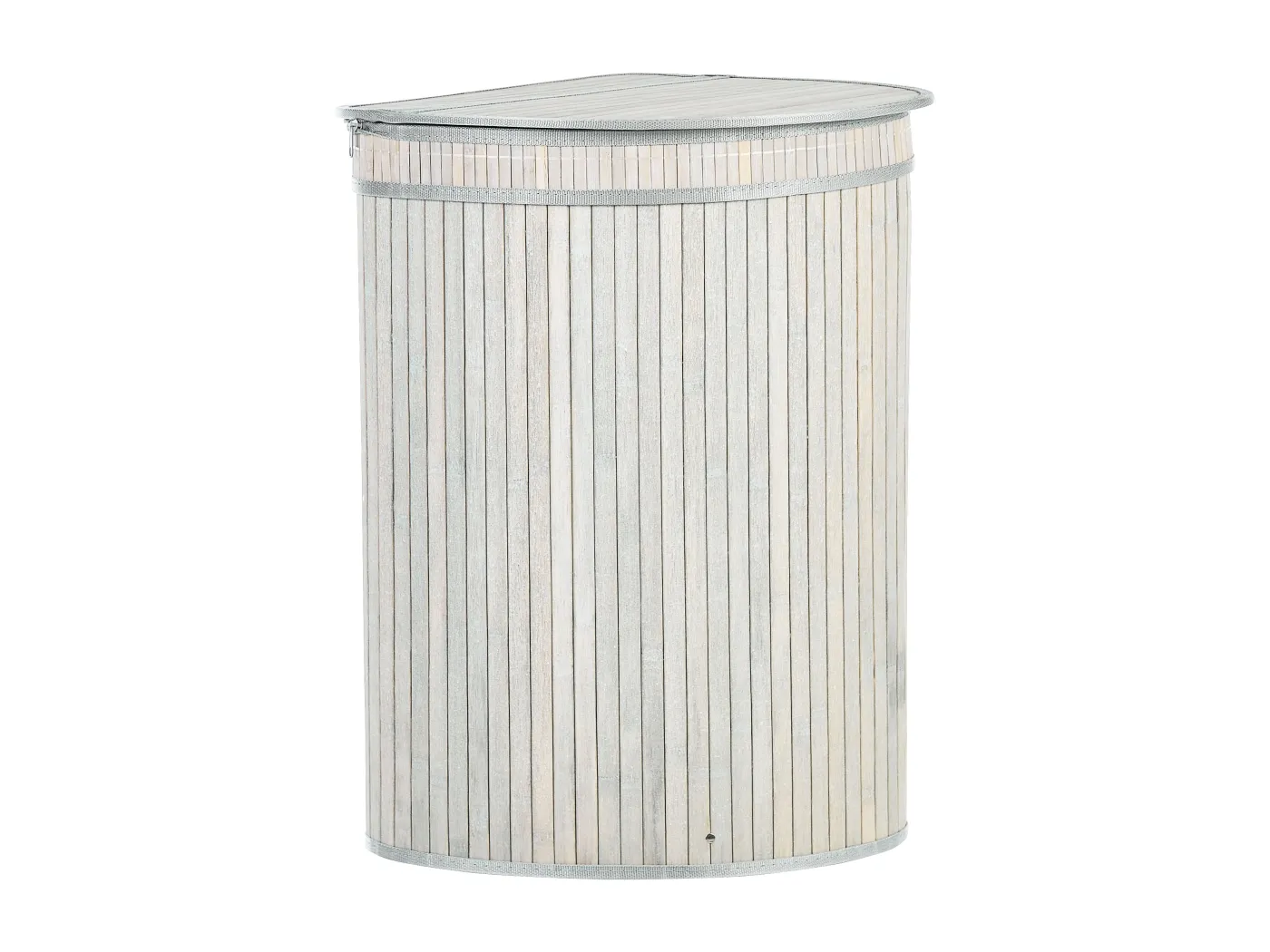 Wäschekorb Bambusholz grau handgemacht eckig mit Deckel Sack Badulla