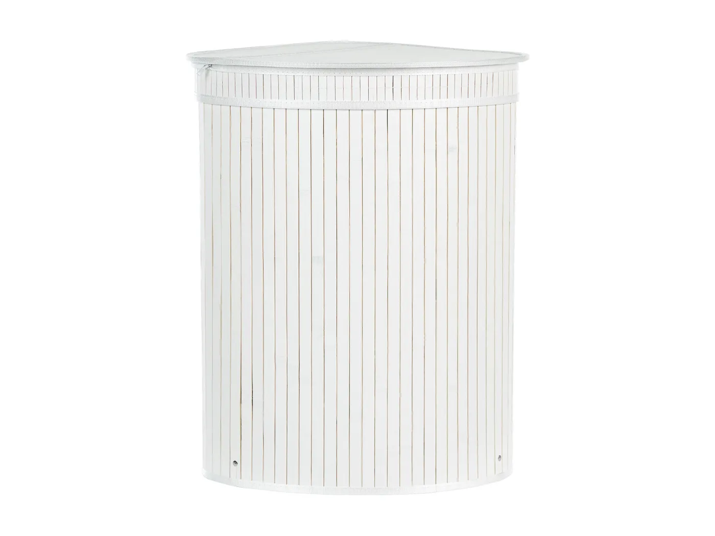 Wäschekorb Bambusholz weiß handgemacht eckig mit Deckel Sack Badulla