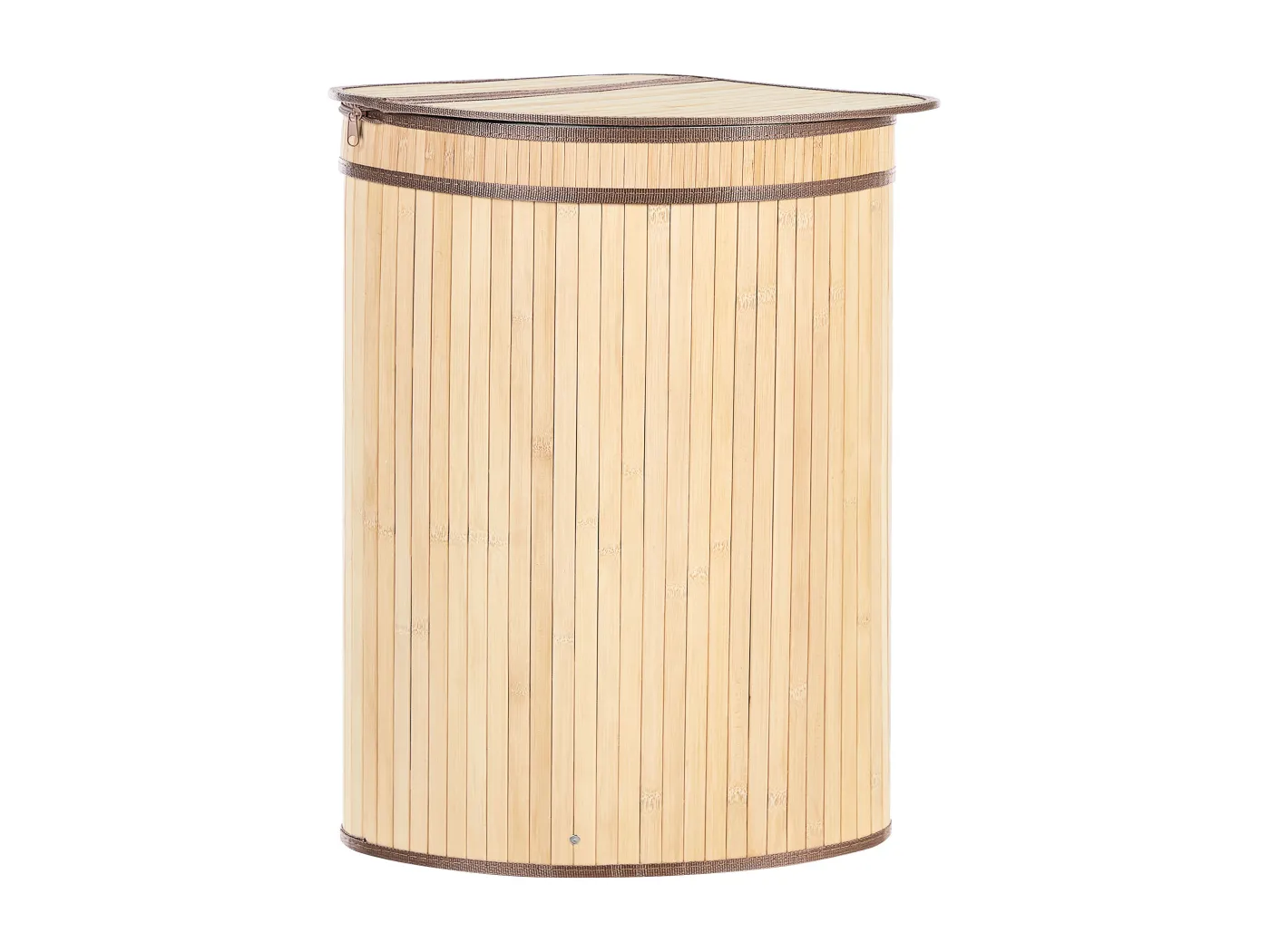 Wäschekorb Bambusholz hellbraun handgemacht eckig mit Deckel Sack Badulla
