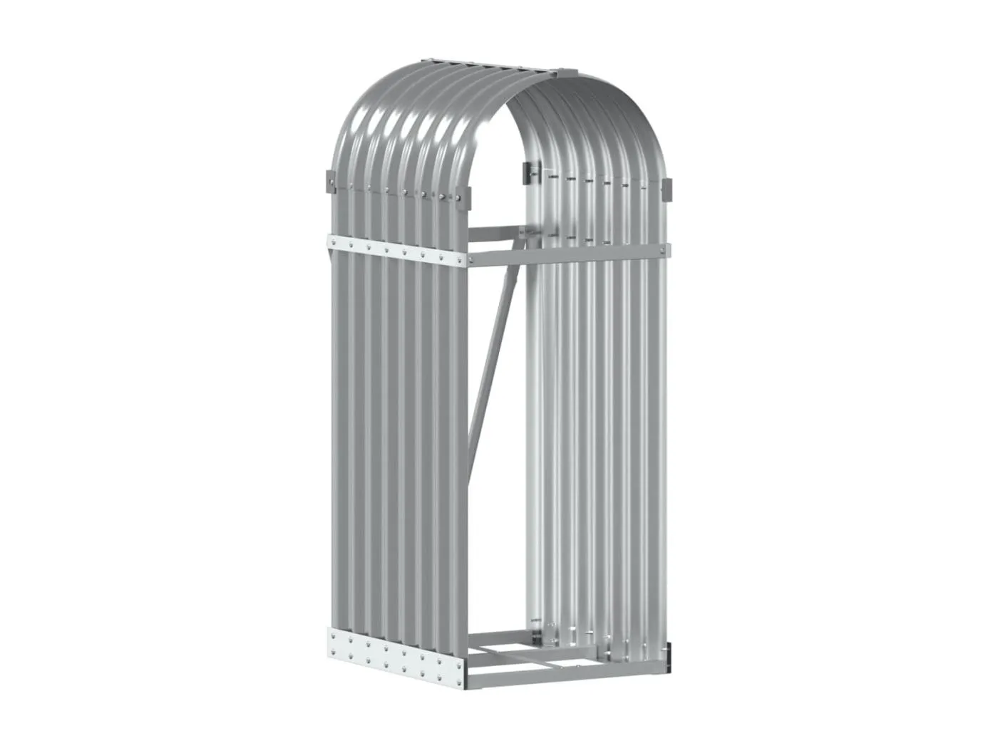 Jilles  Kaminholzunterstand Hellgrau 40x45x100 cm Verzinkter Stahl