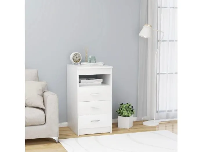 Sideboard mit Schubladen Weiß 40x50x76 cm Holzwerkstoff