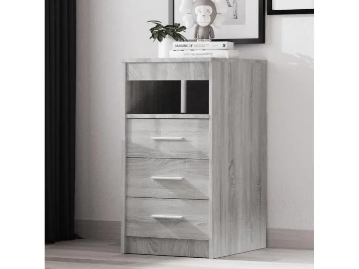 Sideboard mit Schubladen Grau Sonoma 40x50x76 cm Holzwerkstoff
