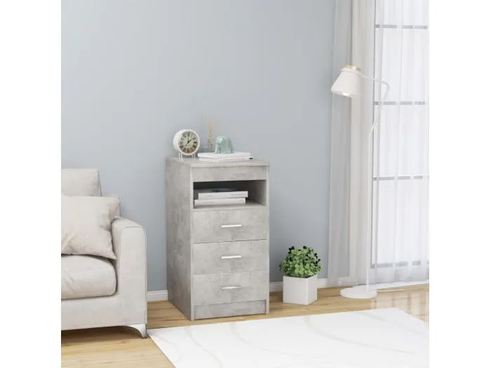Sideboard mit Schubladen Betongrau 40x50x76 cm Holzwerkstoff