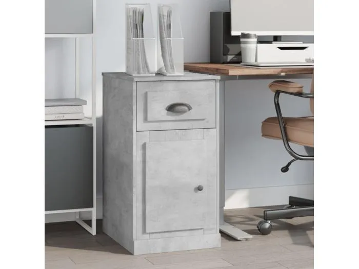 Beistellschrank mit Schublade Betongrau 40x50x75 cm
