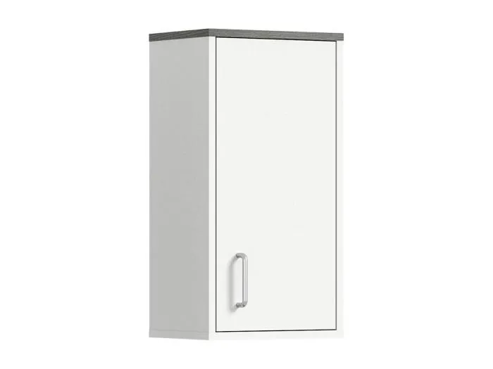 Los Angeles Badschrank wandhängend 1 Tür weiß,rauchfarbenen.