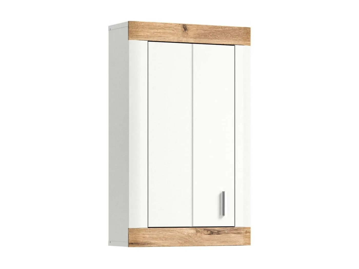 Laredo Badschrank wandhängend 1 Tür matt weiß,Eiche dekor,weiß.