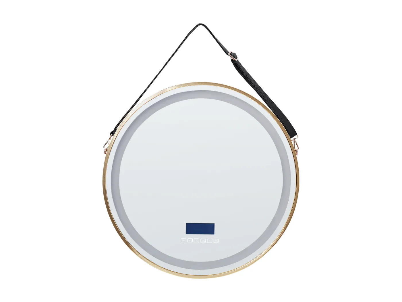 LED-Badezimmer-Spiegel DAROIS 60 cm 60 cm mit Bluetooth-Lautsprecher Gold