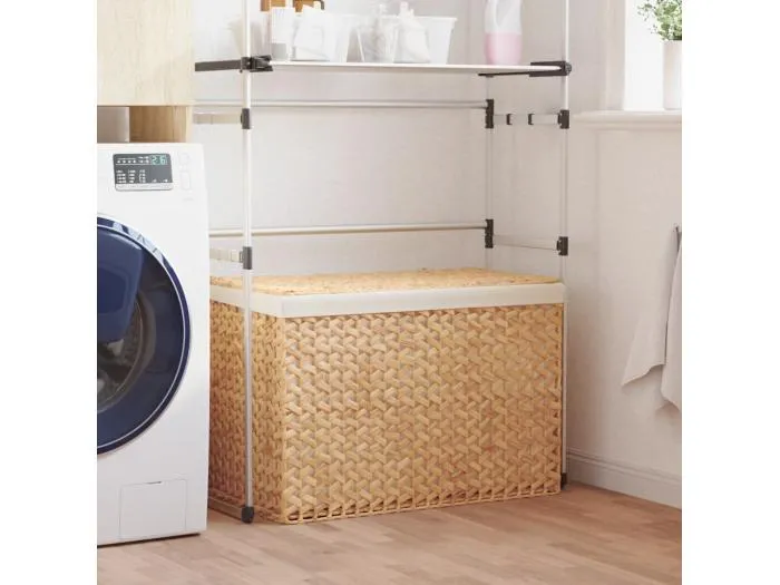 Wäschekorb mit 3 Fächern 75x42,5x52 cm Wasserhyazinthe