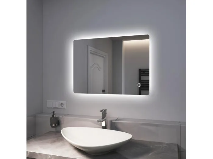 BADSPIEGEL mit Beleuchtung Rechteckig 70/50 cm