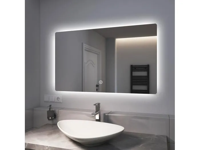 BADSPIEGEL mit Beleuchtung Rechteckig 100/60 cm