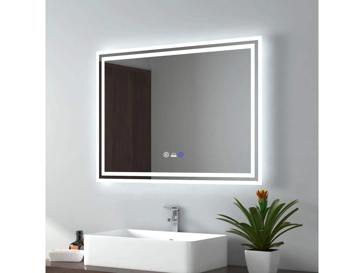 BADSPIEGEL mit Beleuchtung 80/60/3,5 cm