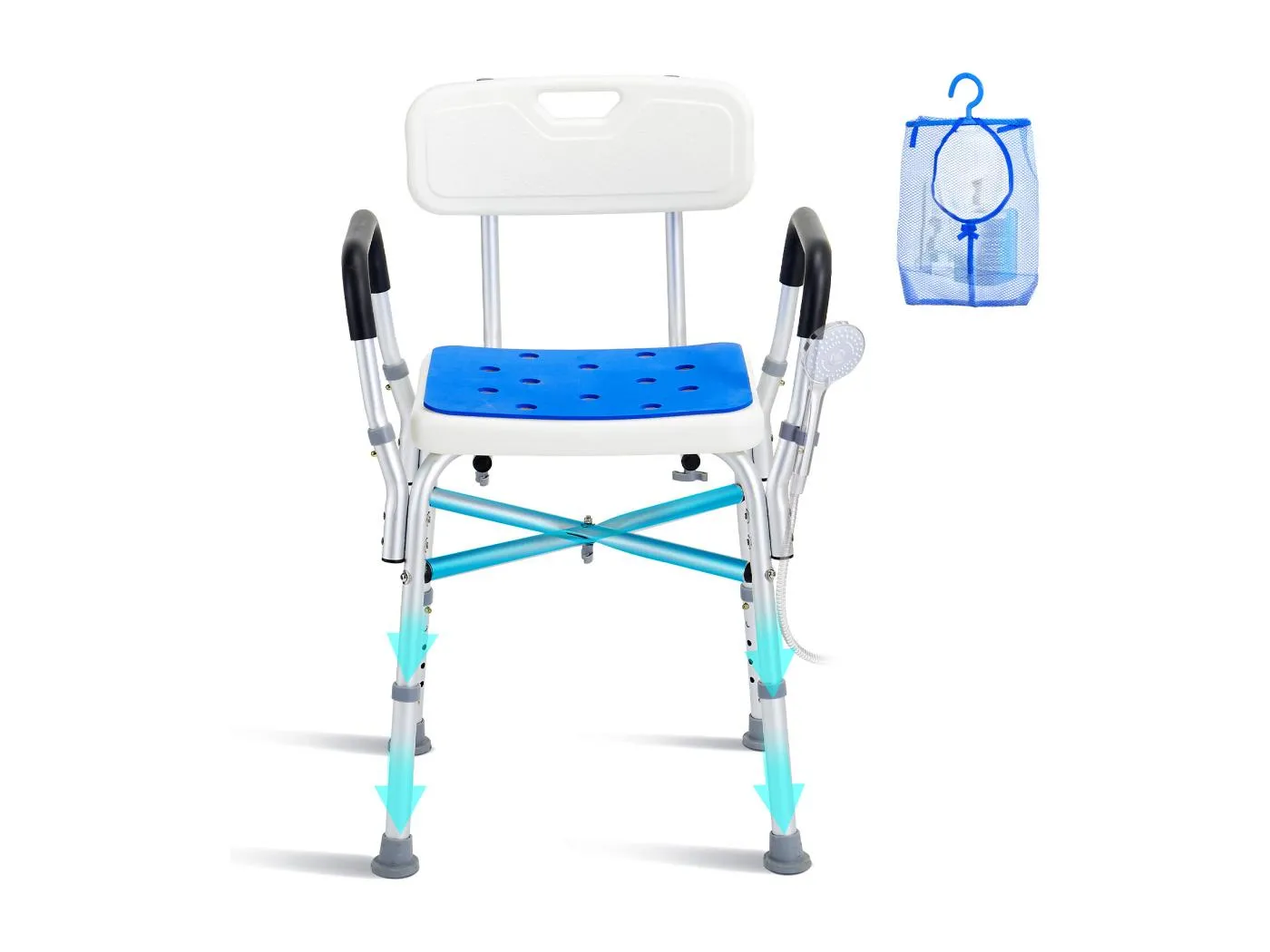 Duschstuhl SucceBuy 400 lb Heavy Duty Duschstuhl mit Verstellbarer Höhe, Speziell für Zusätzlichen Komfort in der Badewanne