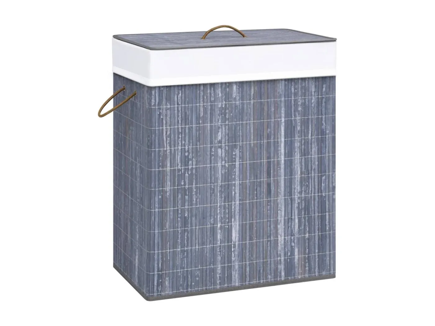 Bambus-Wäschekorb mit 1 Fach Grau 83 L