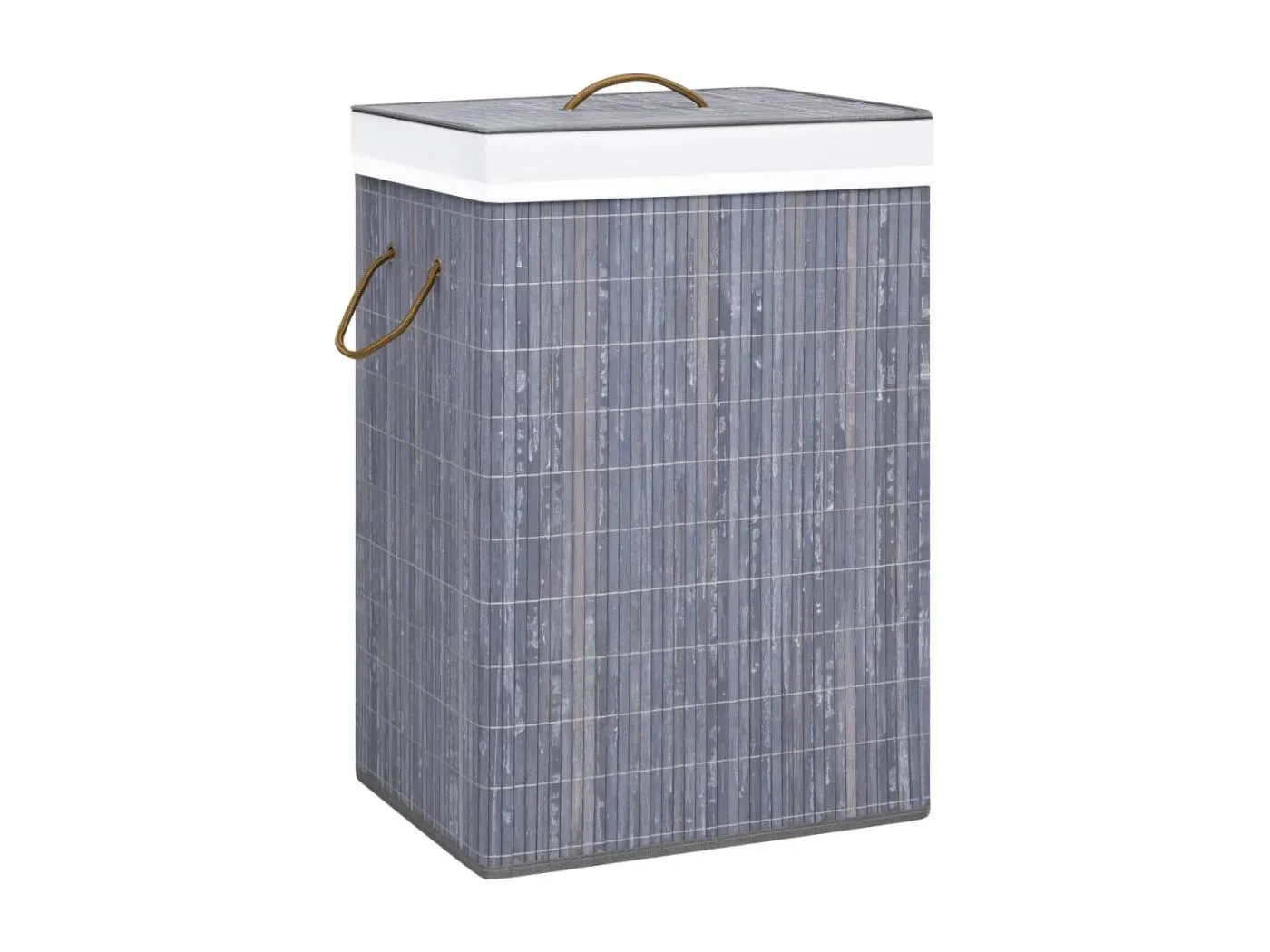 Bambus-Wäschekorb mit 1 Fach Grau