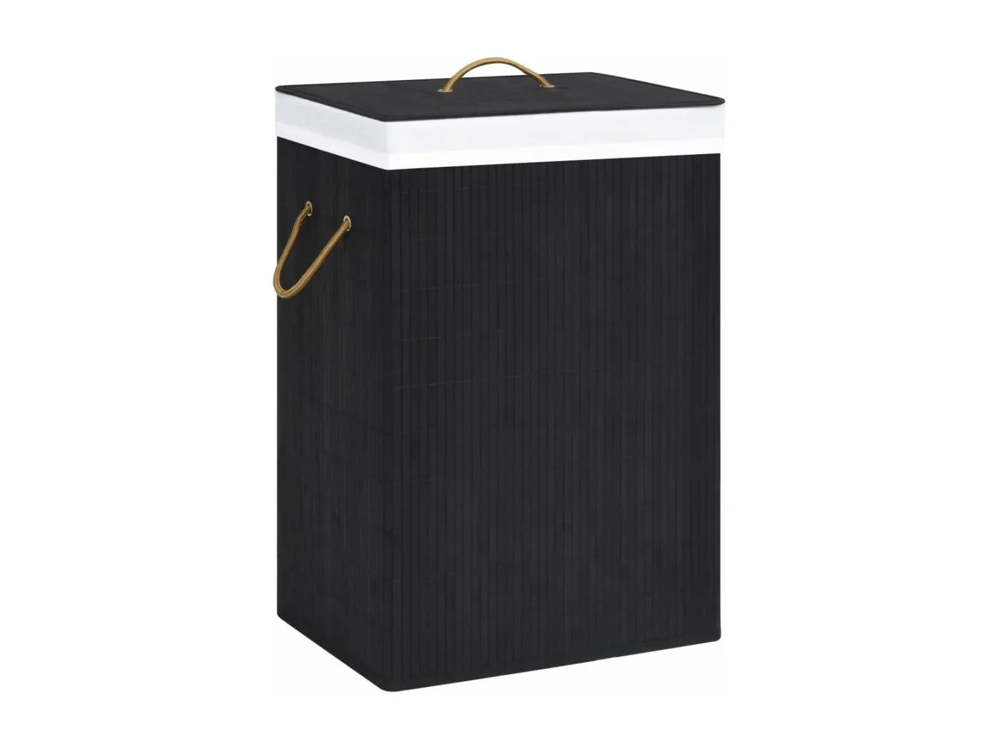 Bambus-Wäschekorb mit 1 Fach Schwarz