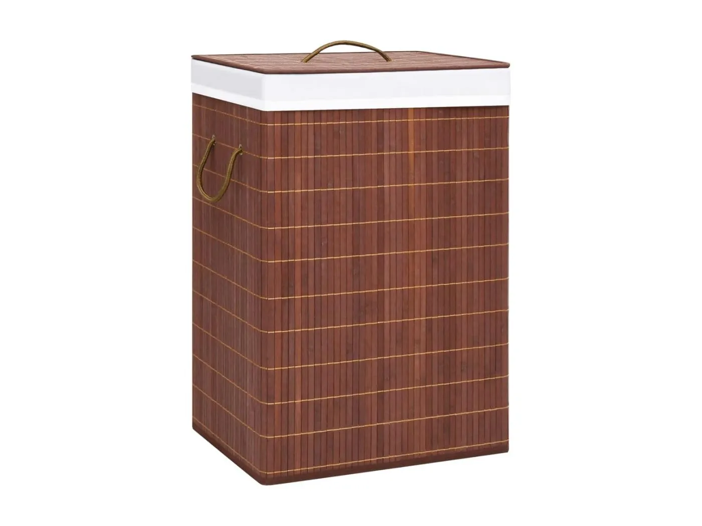 Bambus-Wäschekorb mit 2 Fächern Braun 72 L