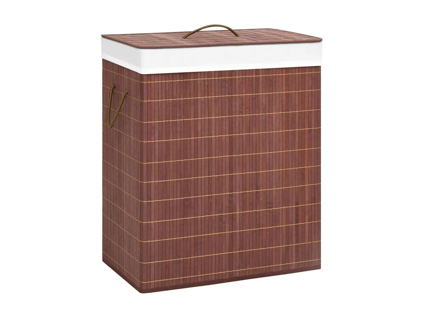 Bambus-Wäschekorb mit 2 Fächern Braun 100 L