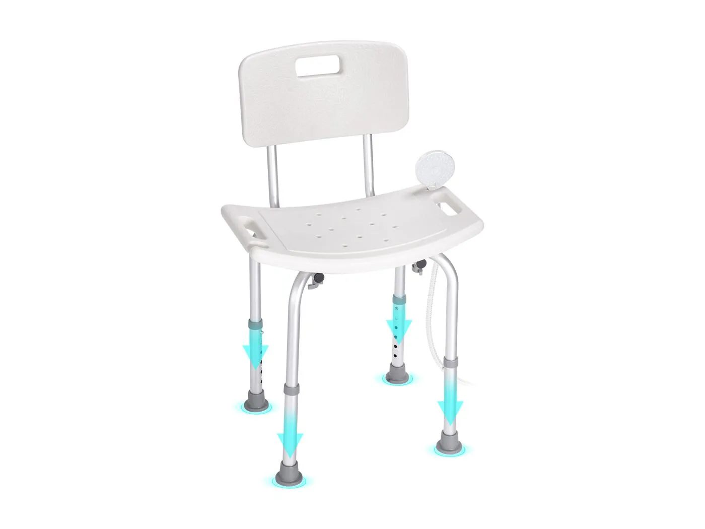 Duschsitz SucceBuy mit Rückenlehne, höhenverstellbare Badebank für die Badewanne, 158,8 kg