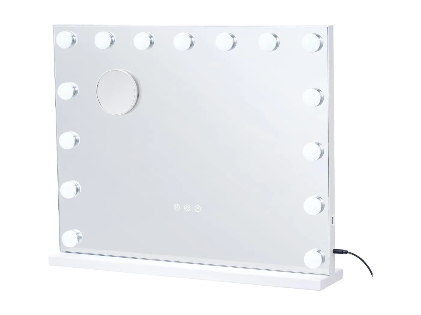 Schminkspiegel SucceBuy 58 x 46 cm, Weiß, Hollywood-Style Höflichkeitsspiegel mit Lichtern