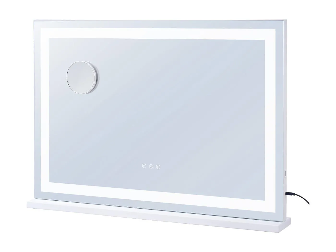 Schminkspiegel, SucceBuy Beleuchteter Schminkspiegel - 3 Farben, USB, 80 × 55 cm, Weiß