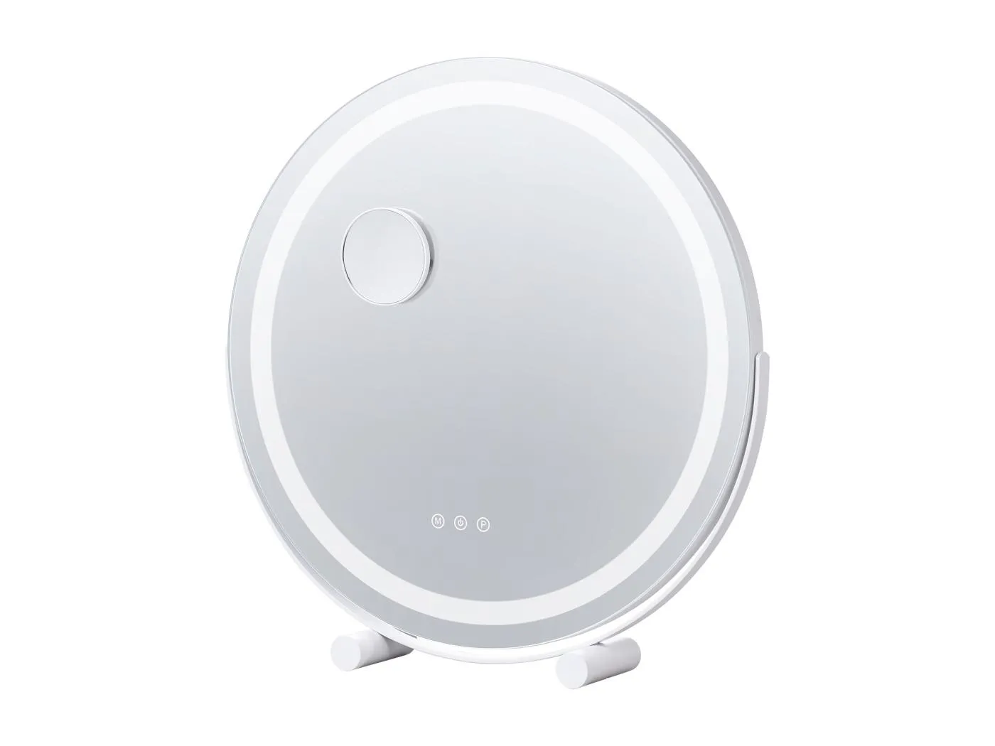 Schminkspiegel, SucceBuy 51.3 cm LED-Schminkspiegel - Rund, 3 Farben, 5-fach, Weiß