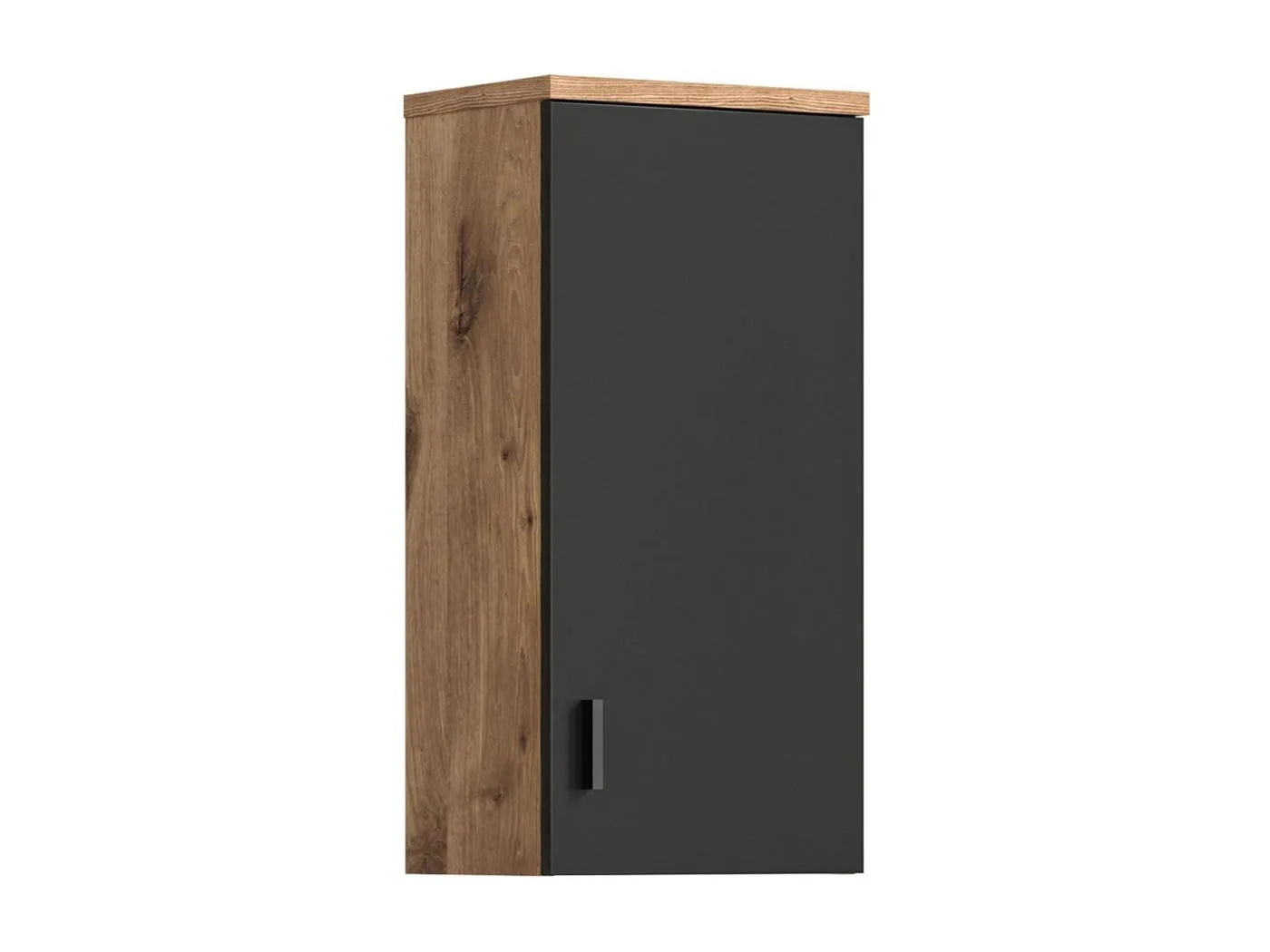 Grado Badschrank wandhängend 1 Tür Eiche dekor,matt grau.