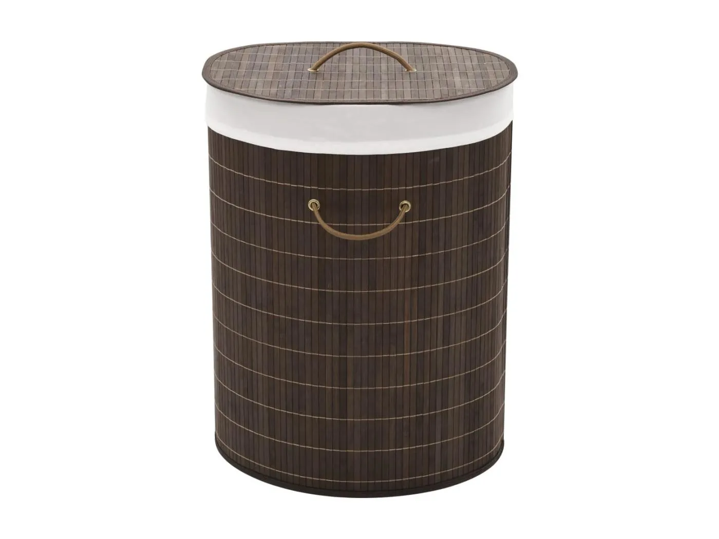 Bambus-Wäschekorb Oval Dunkelbraun