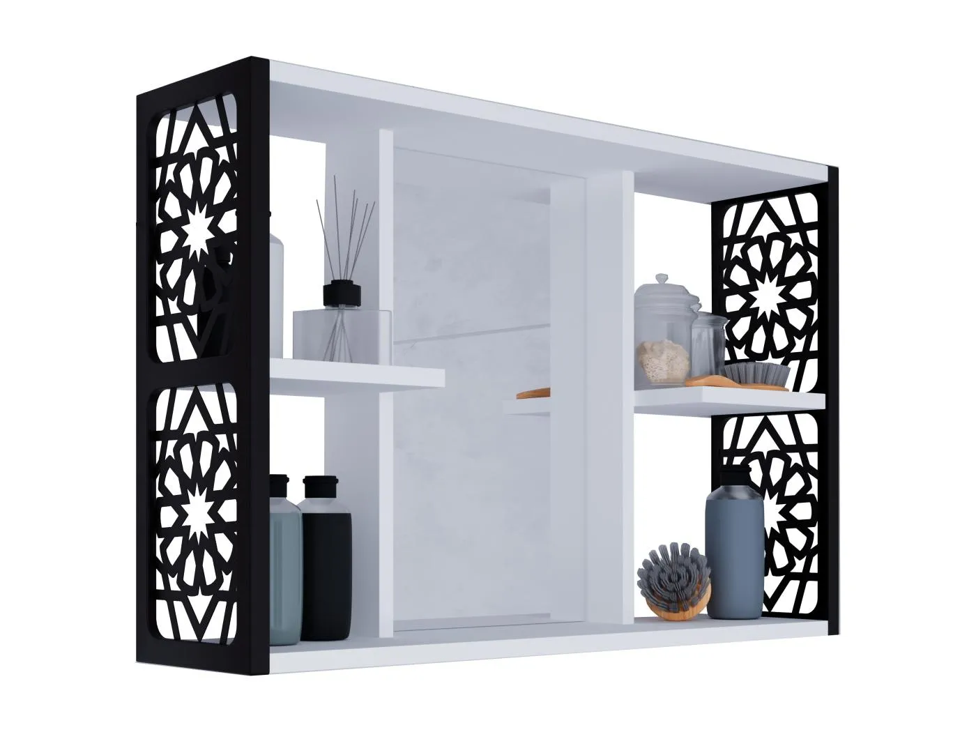 Holz Badmöbel Spiegelschrank Spiegel Bamela 46x82