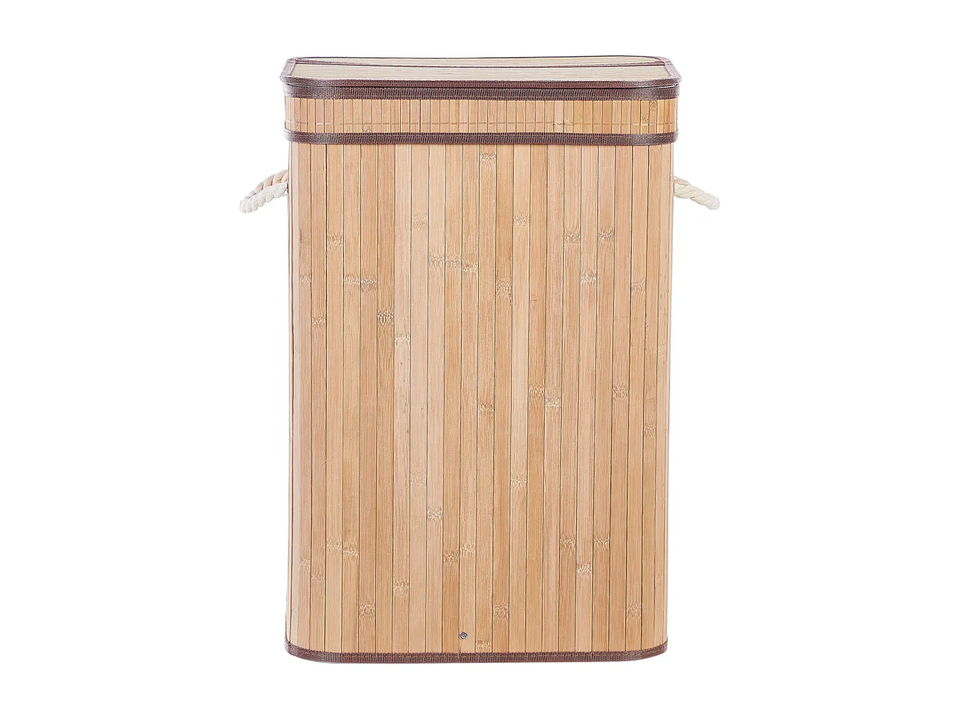 Wäschekorb Bambusholz hellbraun handgemacht rechteckig mit Deckel Sack Kalutara