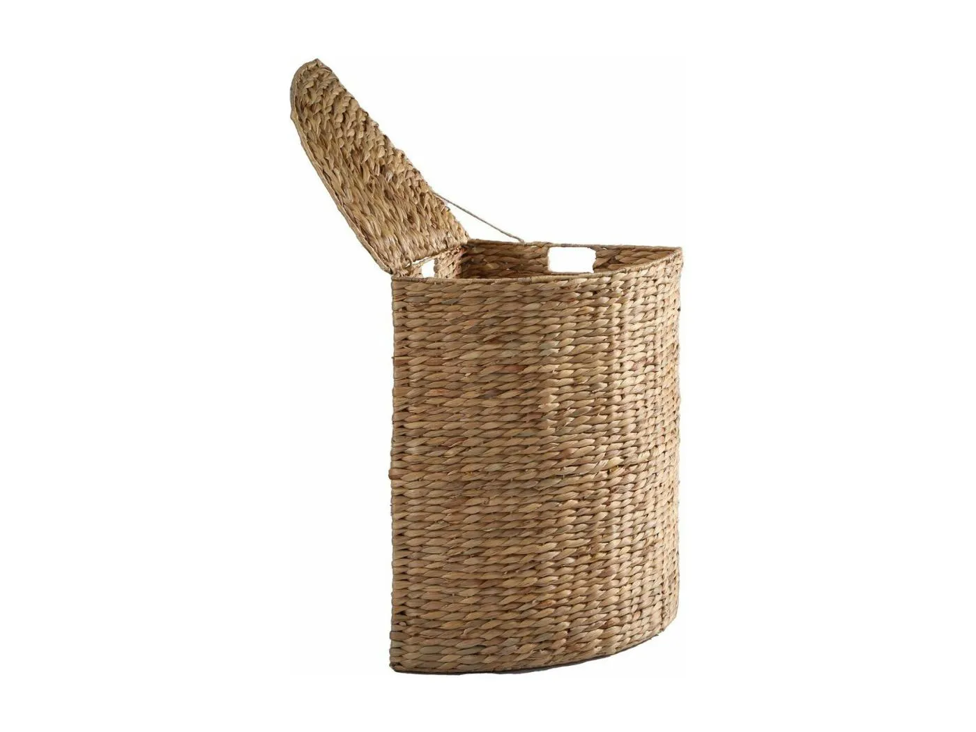 Eck-Wäschekorb aus Wasserhyazinthe - H66 cm