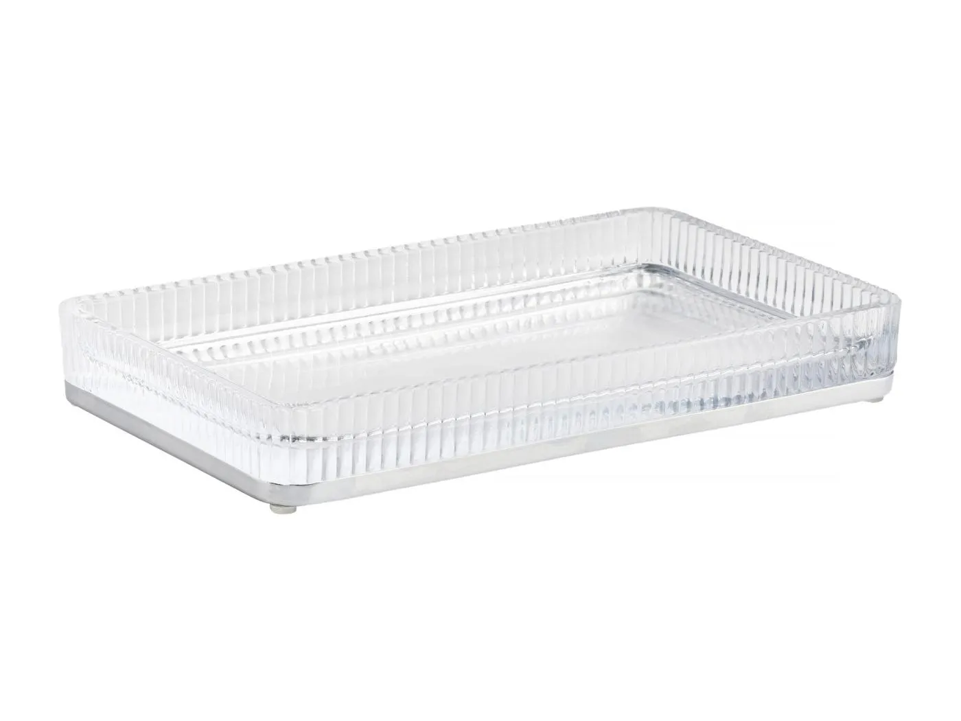 Tablett Marcella Mittelsilber 3.1 x 13.9 x 23.1 Glas Metall