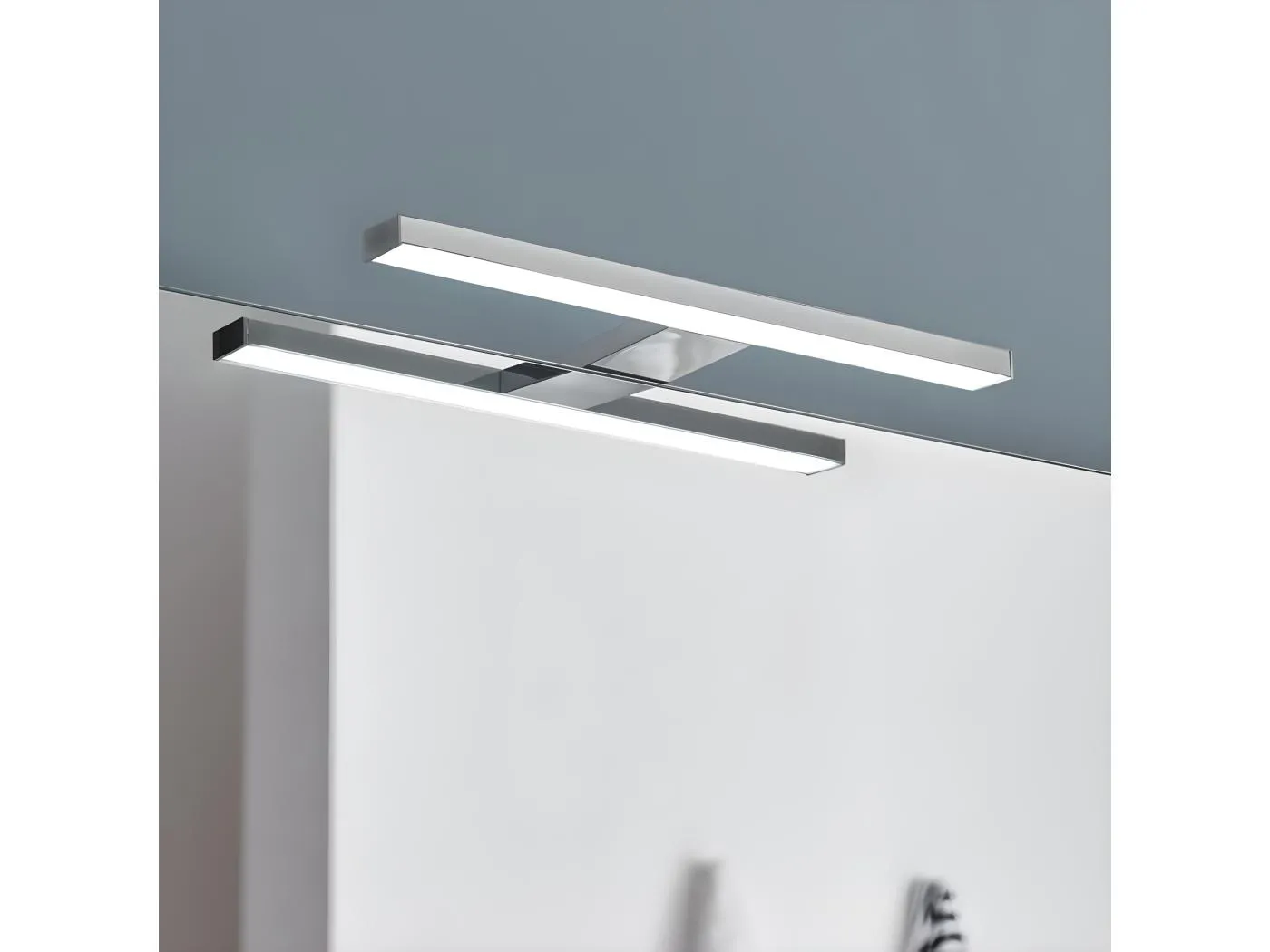 LED-Wandleuchte Badezimmer Celia 7W 417lm 5700K Aluminium und rechteckige silberne IP44
