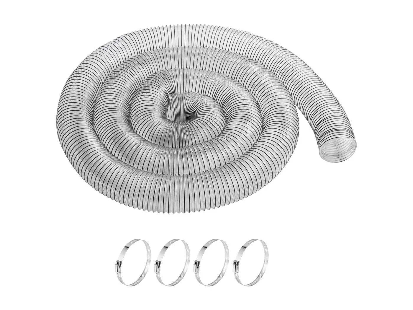 Gartenschlauch, SucceBuy Staubsammelrohr 10 cm x 610 cm, Flexibles PVC, Durchstoßfest, Transparent