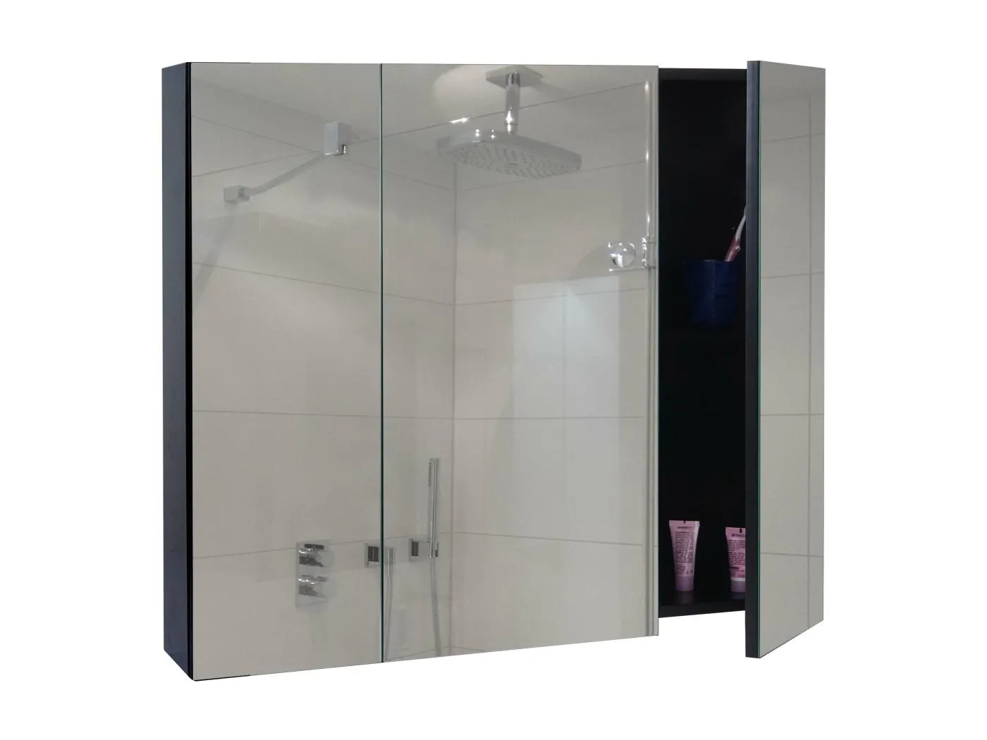 Spiegelschrank MCW-B19b, Schwarz