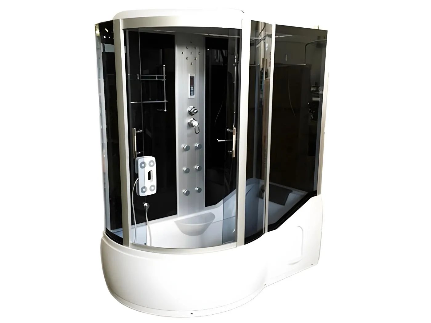 Duschbadewanne Weiße 170 x 90 cm Chromotherapie - Raven