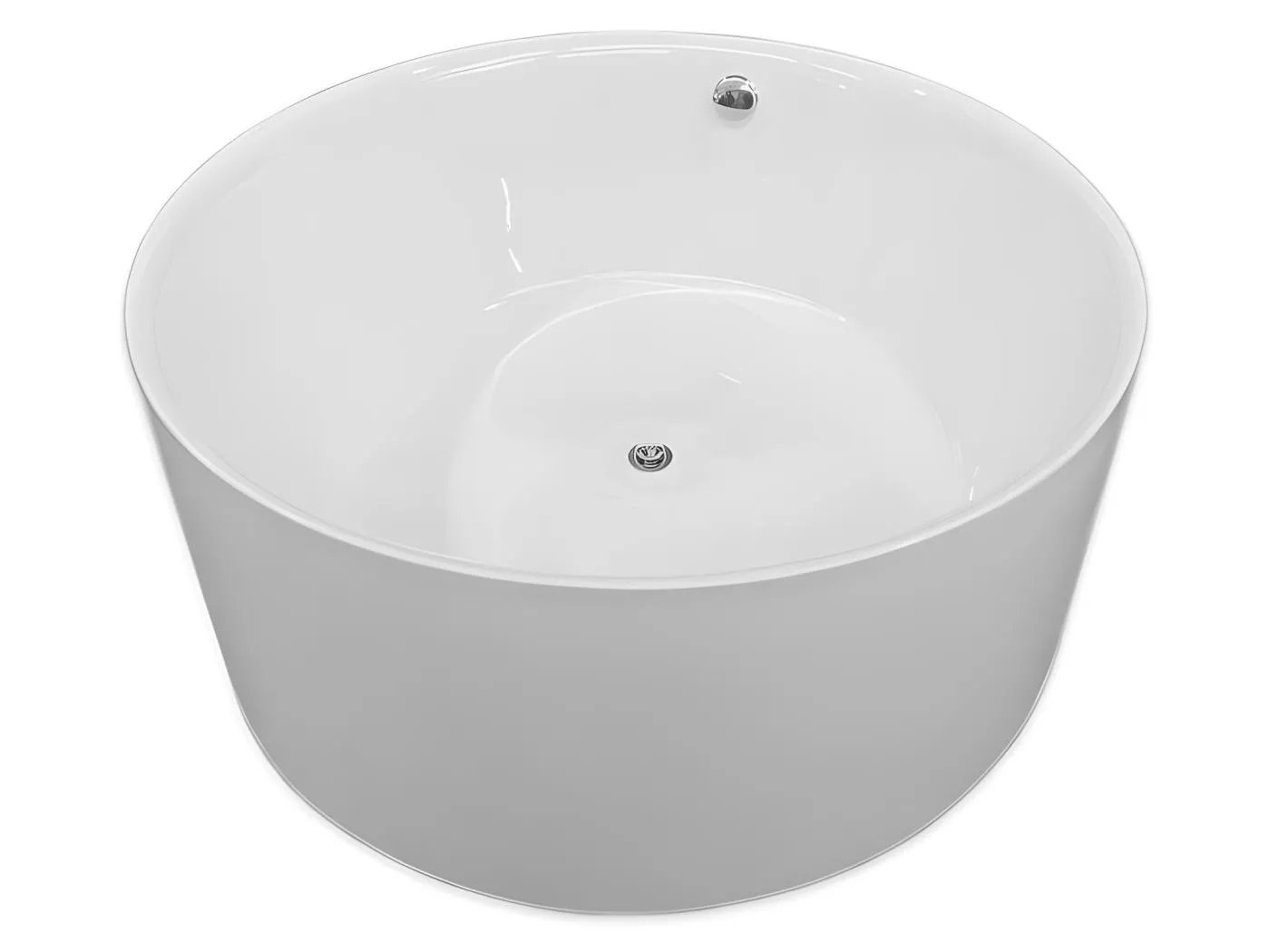 Weiße freistehende Badewanne, Durchmesser 134 x 60 cm – Mercy