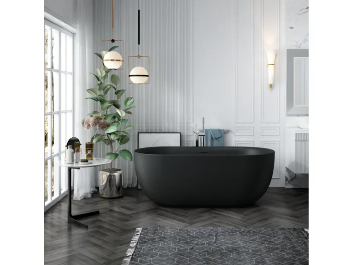 Freistehende Badewanne LISBON SCHWARZ MATT 170 cm
