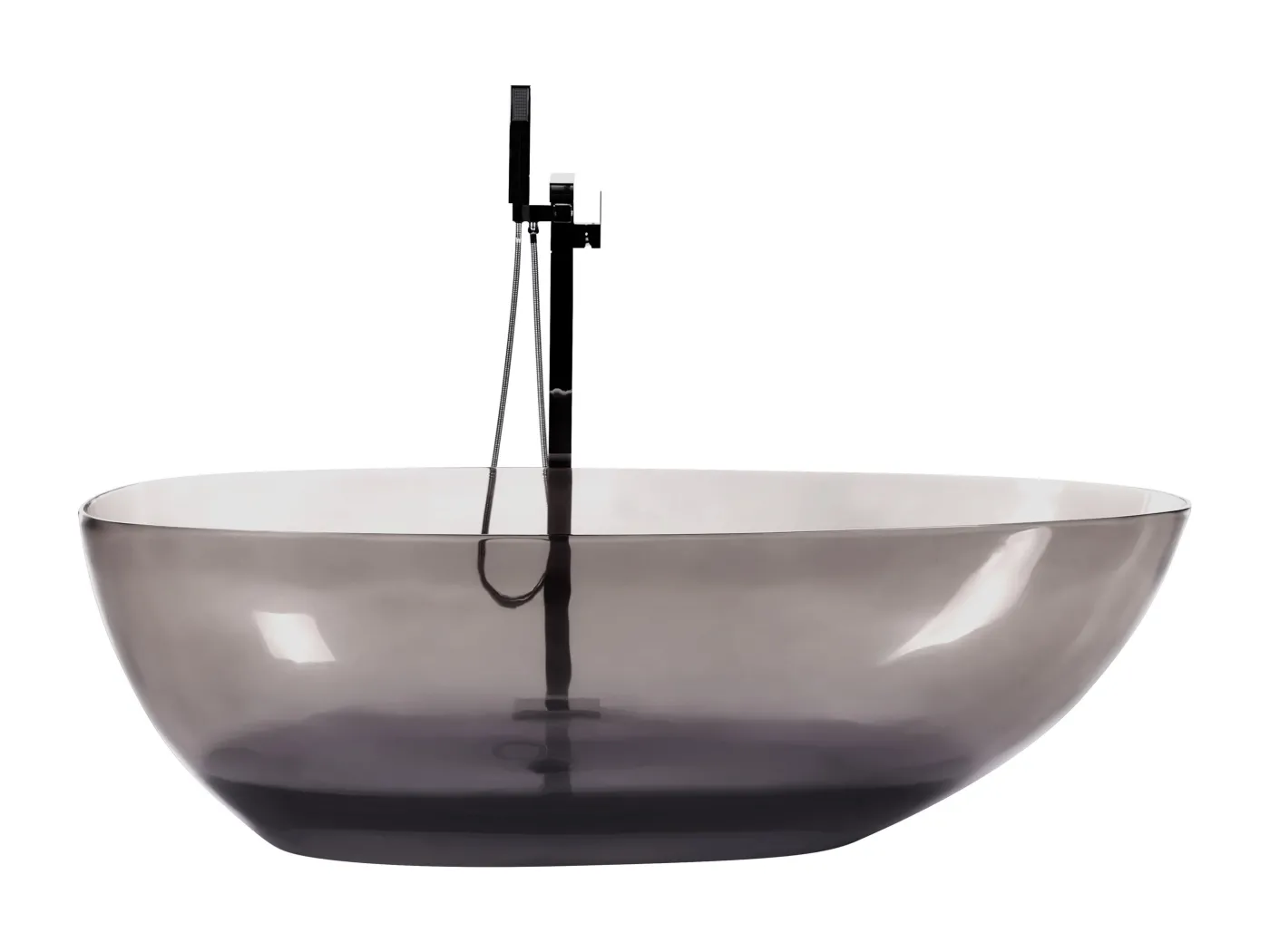 Badewanne Mineralwerkstoff schwarz oval 169 x 78 cm freistehend modern Blancarena