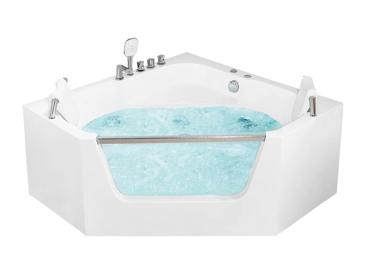 Whirlpool Badewanne Eckmodell CANTALLA 150 x 150 cm Weiss