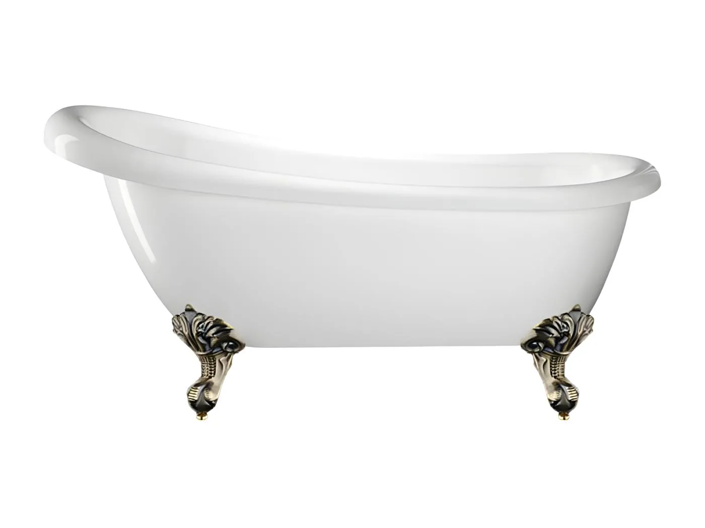 Freistehende Badewanne mit Füßen RICHMOND Adlerfüße ALTBRONZE 155 cm