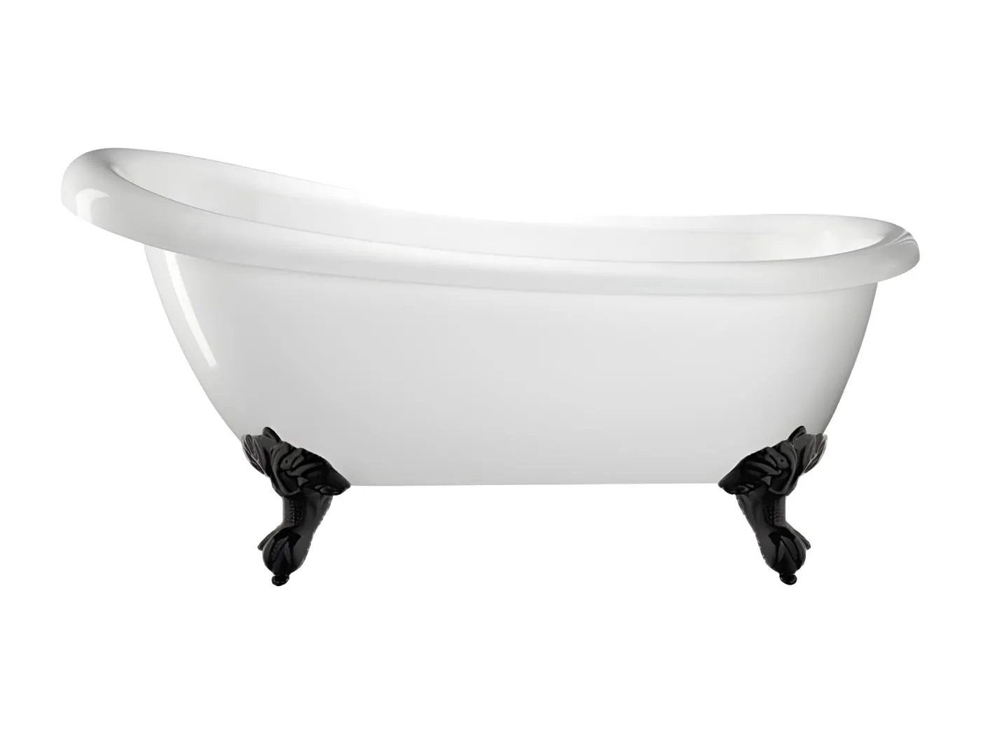 Freistehende Badewanne mit Füßen RICHMOND Adlerfüße SCHWARZ 171 cm