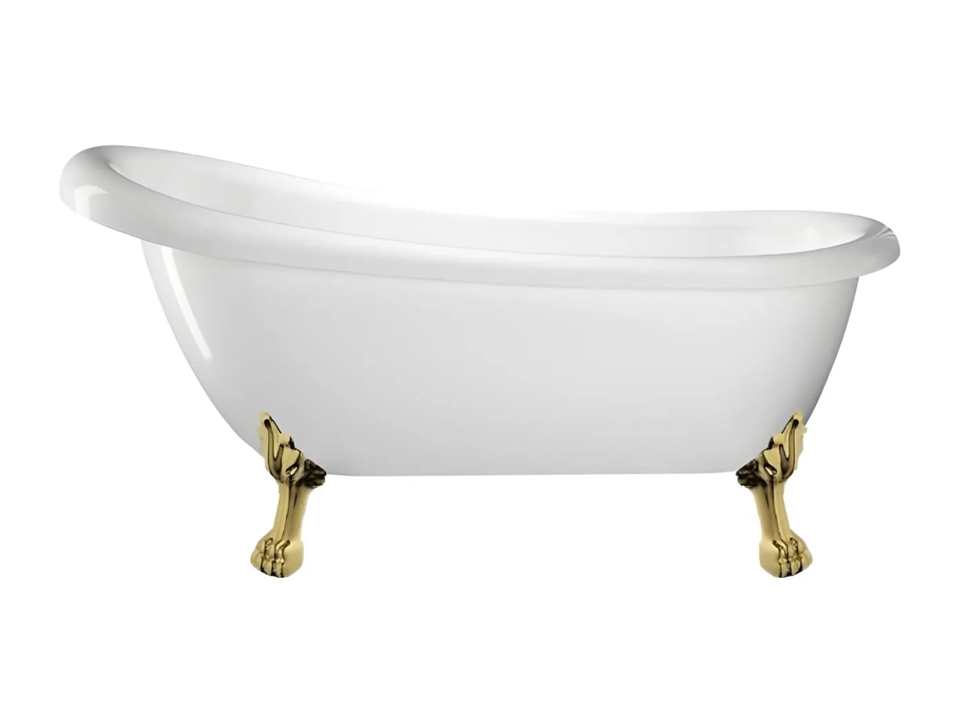 Freistehende Badewanne mit Füßen RICHMOND Löwenfüße GOLD 171 cm