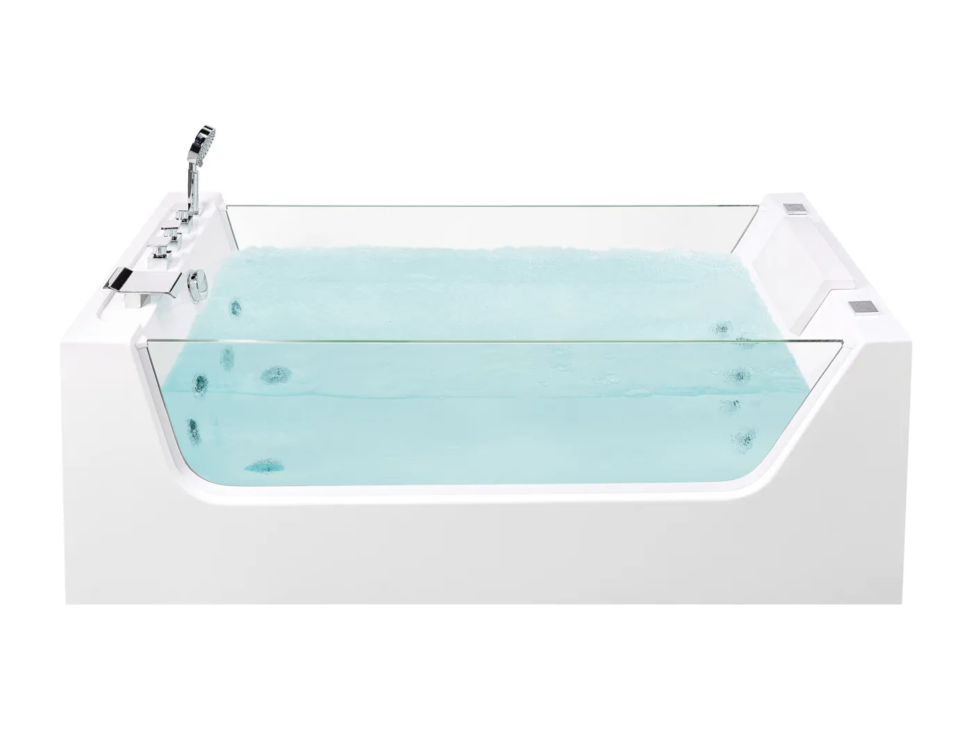 Freistehende Badewanne Whirlwanne aus Sanitäracryl weiß 170 x 80 cm Oyon