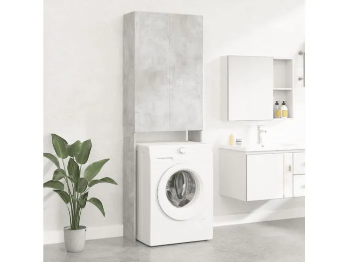 Waschmaschinenschrank Betongrau 64x25,5x190 cm