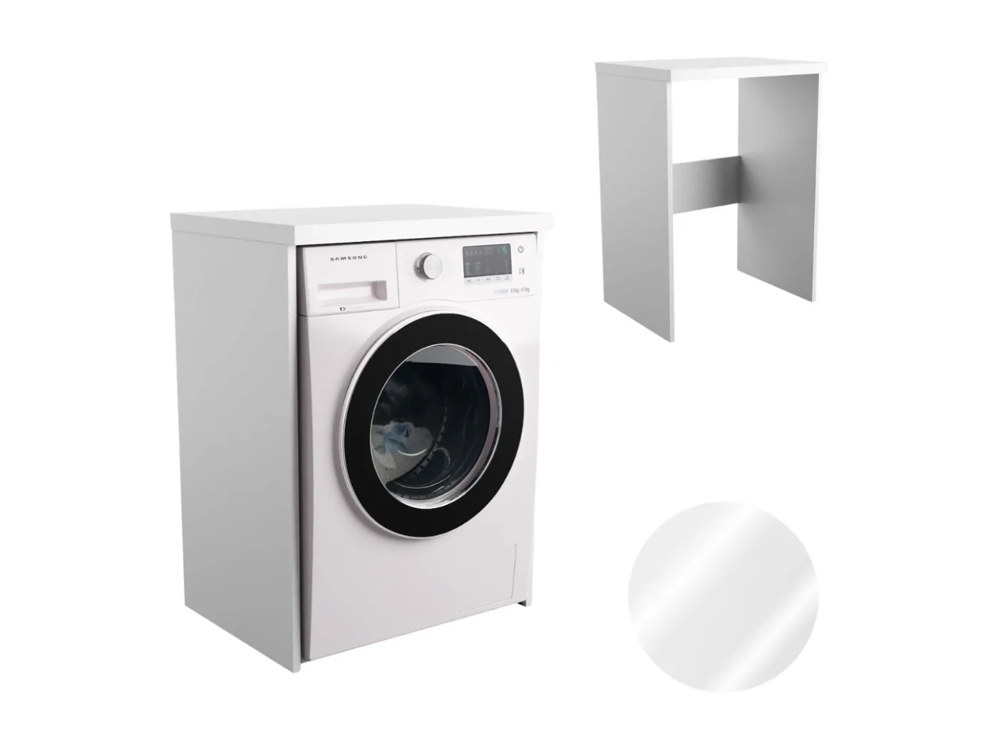 Badezimmerschrank über der Waschmaschine Trockner Säule Regal Einbau Weiß