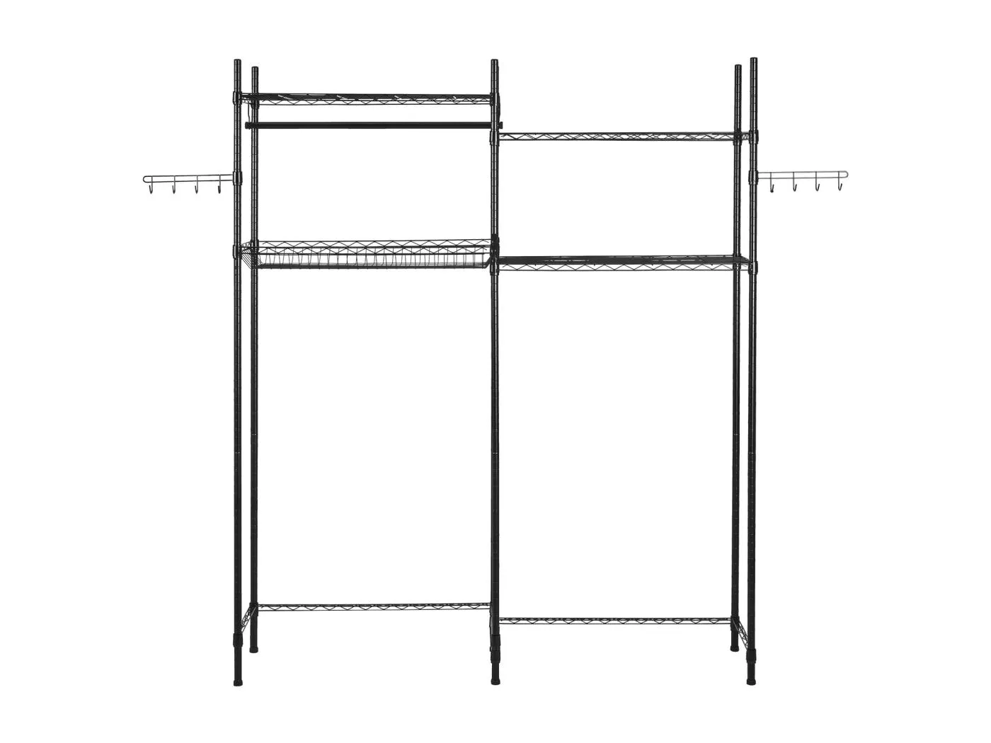 Waschmaschinenregal SucceBuy 4-stöckiges Regal für Waschmaschine und Trockner, Schwarz