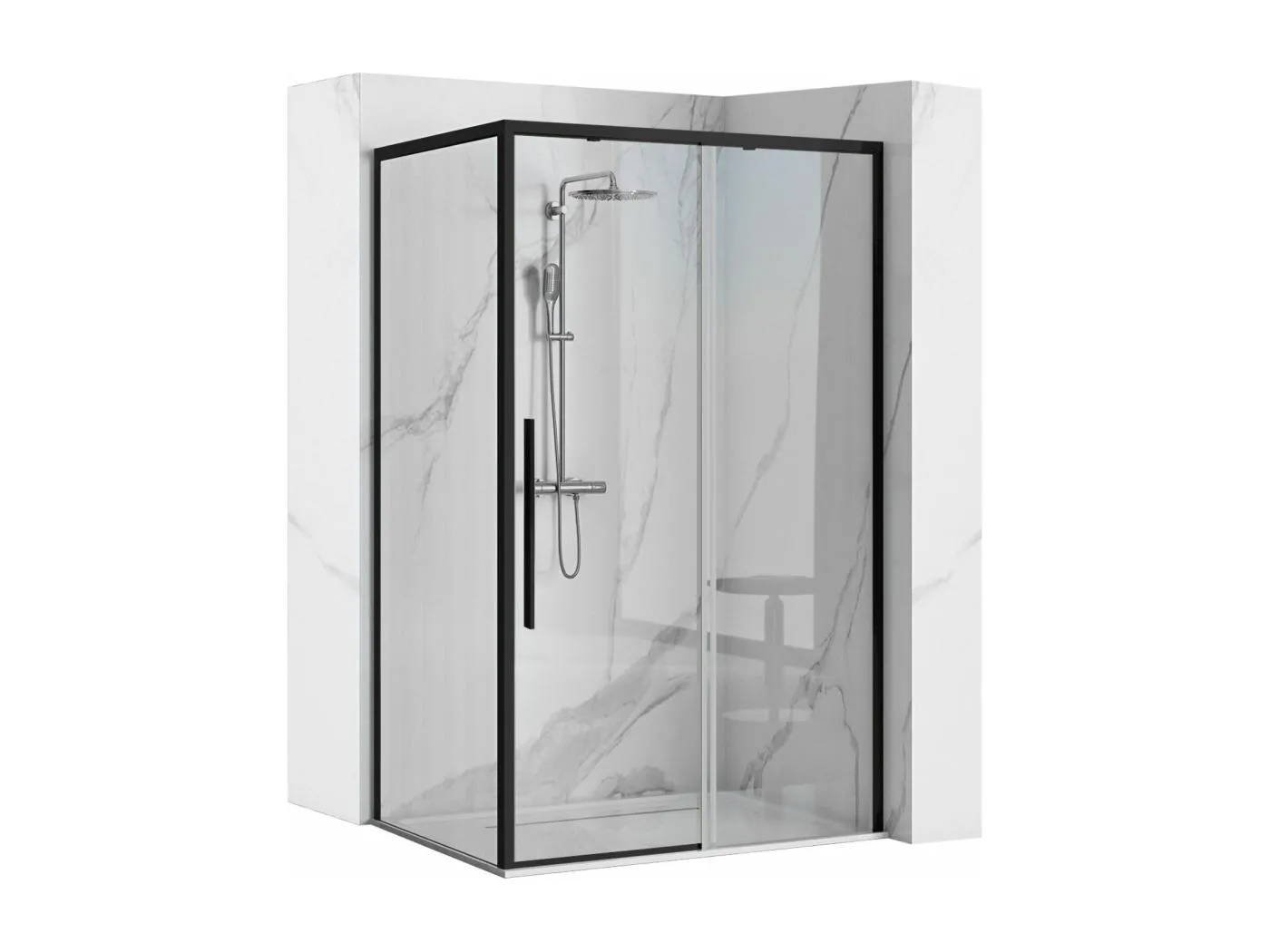 Duschkabine Rea Solar 80X100 Black